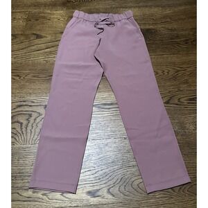 Lululemon Womens On The Fly Pant *Woven 27" Size 4 Pink Drawstring W5BPMS
